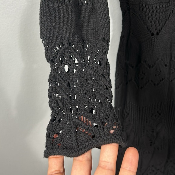 Etcetera Cotton Crochet Black Midi Dress size M - EUC - Picture 10 of 17